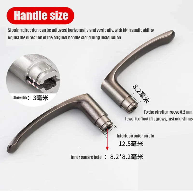 Solid Handle For Anti-theft Door Durable Non Rusting  Thickened Material Household Door Room Bedroom Universal Handle