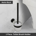 Bathroom Accessories Towel Rack Shelf Bar Roll Paper Holder With Cover Hand Towel Bar Holder Robe Hook Toilet Brush Holder Black