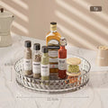 1Pc Kitchen Storage Spice Rack 360 Degree Rotating Cabinet Storage Rack Tray Cosmetic Storage Rack Non-slip Spice Round Rack