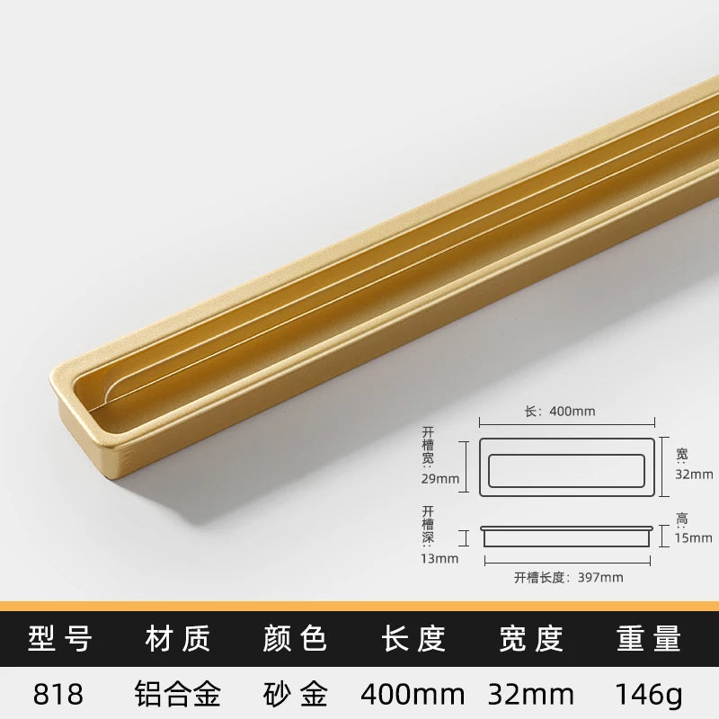 Simple modern drawer cabinet door shoe cabinet concealed built-in closet door slotted invisible sliding door handle
