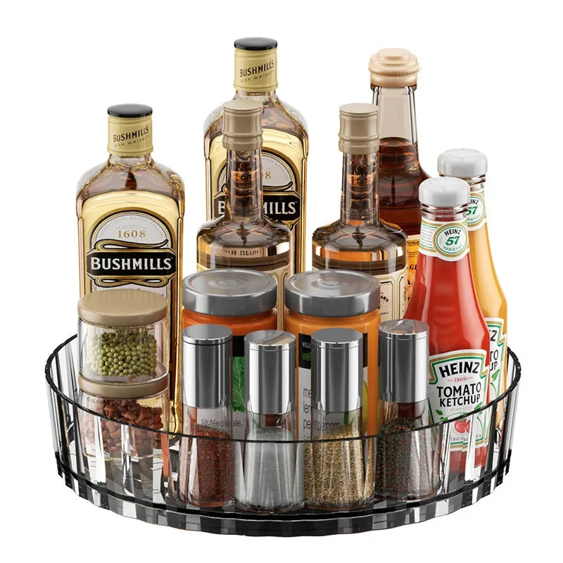 Rotating Spice Rack Organizer - Kitchen Storage for Condiment Bottles & Seasoning Jars | Desktop Storage Solution