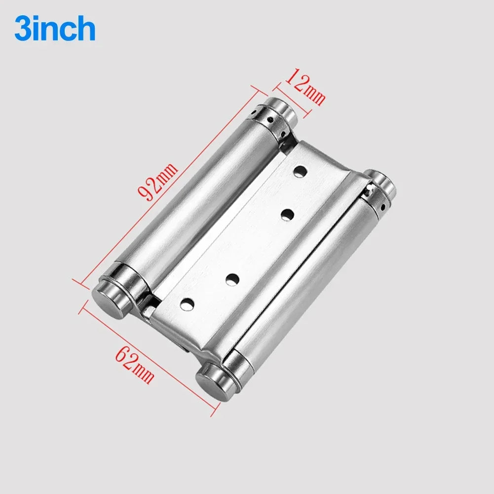 Double Spring Hinge Two-Way Free Door Hinge Stainless Steel  Automatic Door Closing Garage Door Hinges Fence Dedicated Hardware