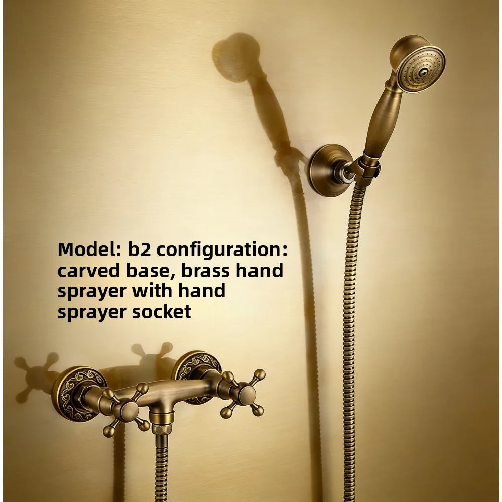 Household bathroom  rain shower set Antique brass, bathtub faucet shower system