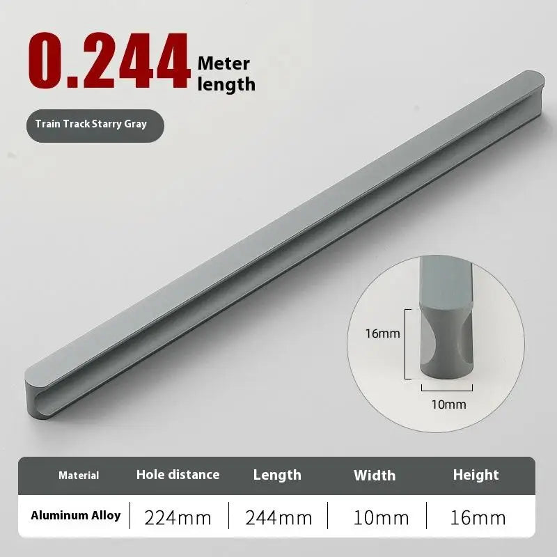Modern Simple Light Luxury I-Shaped Cabinet Door Handle Extended Round Head Drawer Wardrobe Cabinet Furniture Door Handle