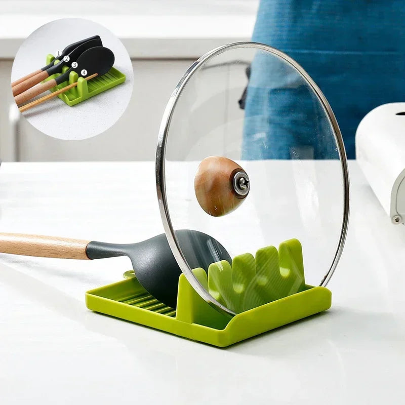 Kitchen Organizer for Tableware Storage - Spoon Rest, Fork, Spatula Rack, Spoon Holder Stand, Pot Lid Holder