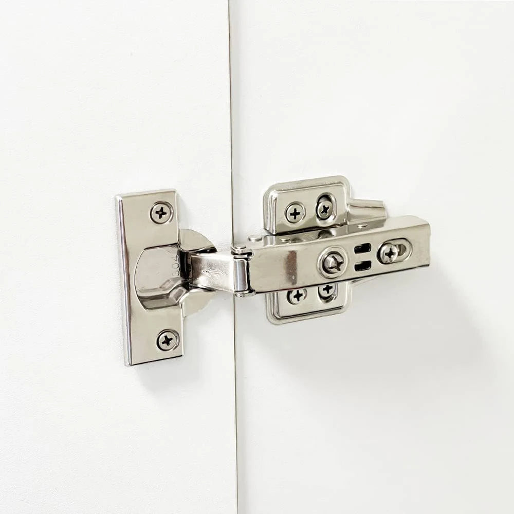 2-20Pcs Stainless Steel Cabinet Door Hinges Hydraulic Damper Buffer Soft Close Quiet Wardrobe Door Concealed Hinges with Screws