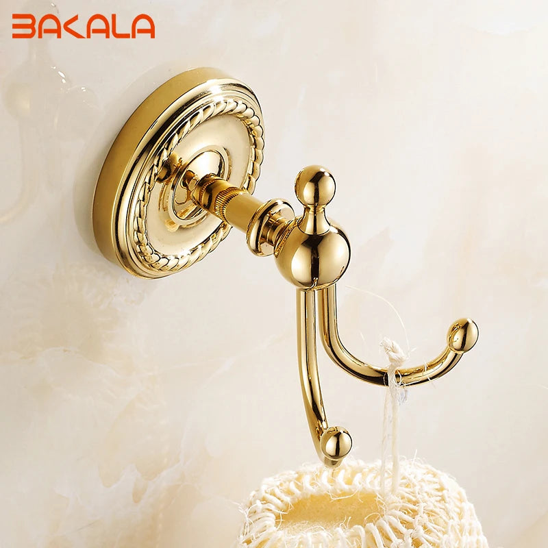 Robe Hooks Antique Brass Coat Hook Clothes Towel Hangers Storage Door Hook Wall Bathroom Accessories Black Bath Rack   Z-9001K