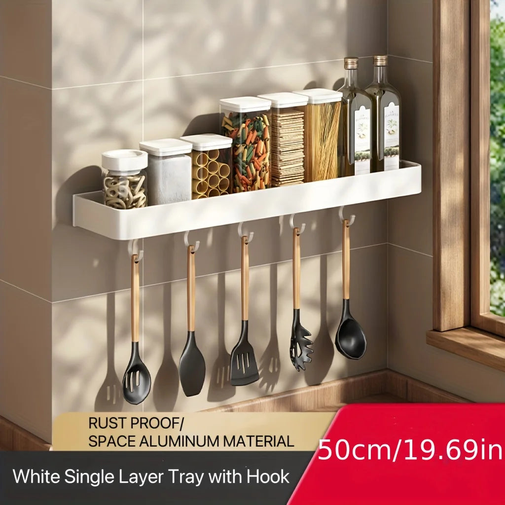 Kitchen rack spices pepper wall-mounted punch-free cabinet storage rack