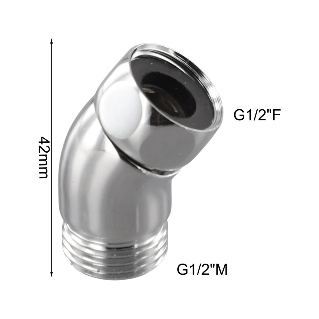 Bathroom Upgrade Chrome Hand Shower Connector Easy Install Shower Head Connector Stainless Steel Hassle-Free Setup