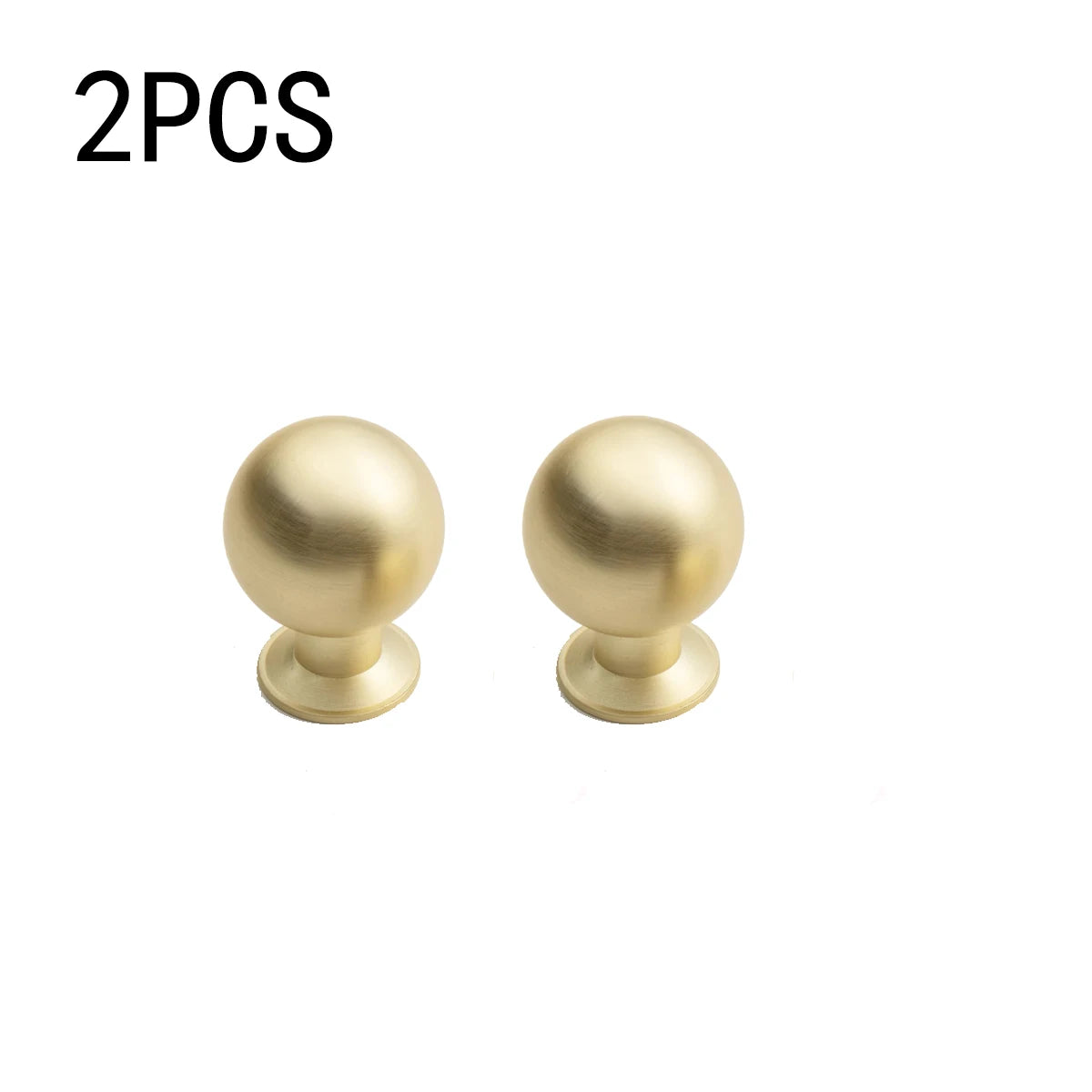 2 pieces brass handles - brushed gold spherical cabinet handles, retro drawer handles, furniture upgrades, elegant sleek design