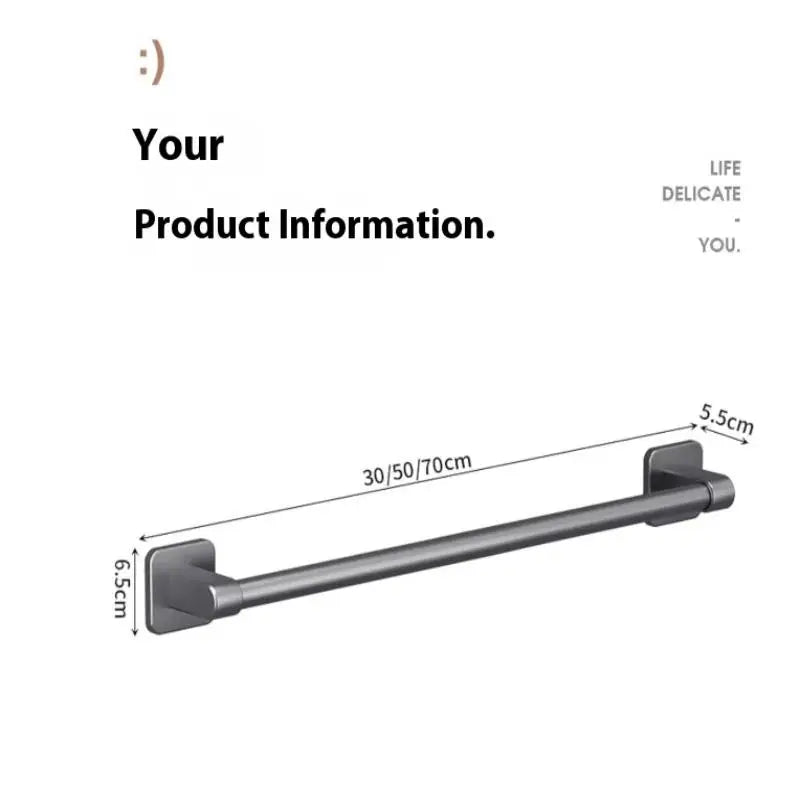 ♥Bathroom Towel Bar/Hook/Towel Rack/Kitchen Rag Rack Wall Mount Shelf Punch Free Bathroom Accessories