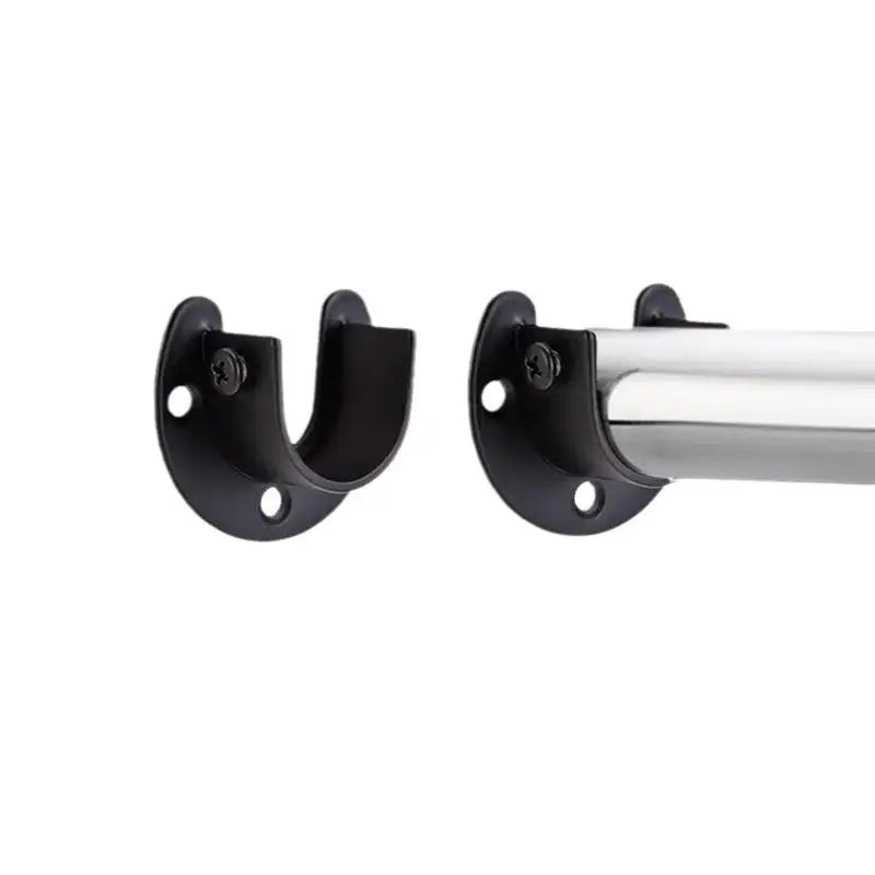 Stainless Steel Flange Seat Wardrobe Hanger Rod Tube Hook Fixed Support Bracket Seat Fixing Hardware Accessories Curtain Rod