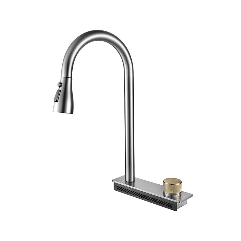 Waterfall Sink Pull Type Kitchen Faucet Hot Cold Mixer Vegetable Wash Tap Basin Multiple Water Outlets Rotation Flying Rain Tap