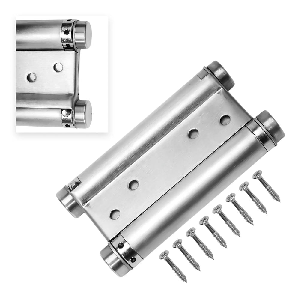 Double Spring Hinge Two-Way Free Door Hinge Stainless Steel  Automatic Door Closing Garage Door Hinges Fence Dedicated Hardware