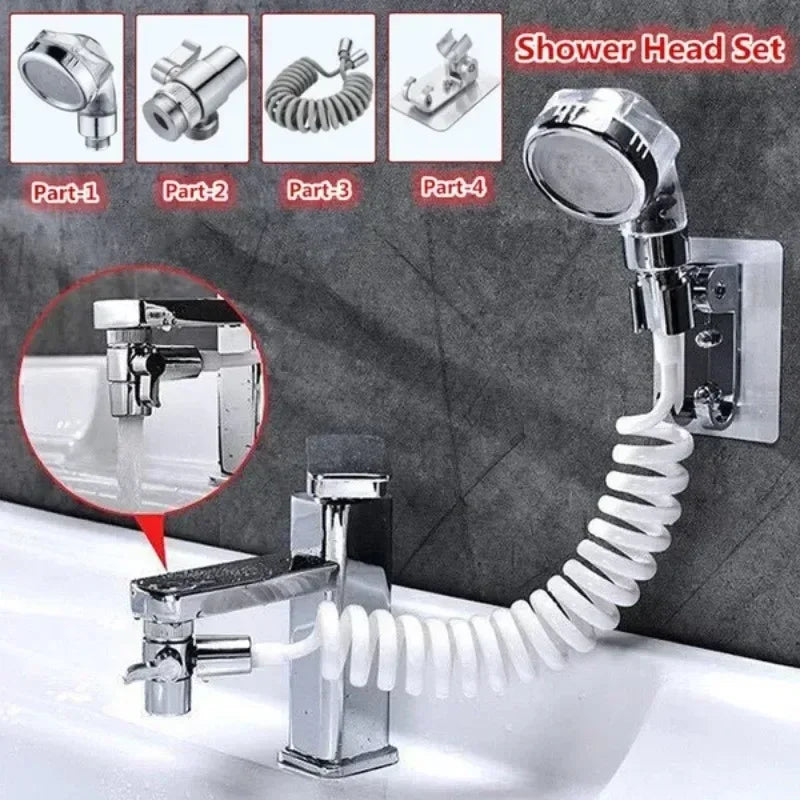 Bathroom Shower Head Set High Pressure Water Saving Handheld Showerhead with Adjustable Spray Settings