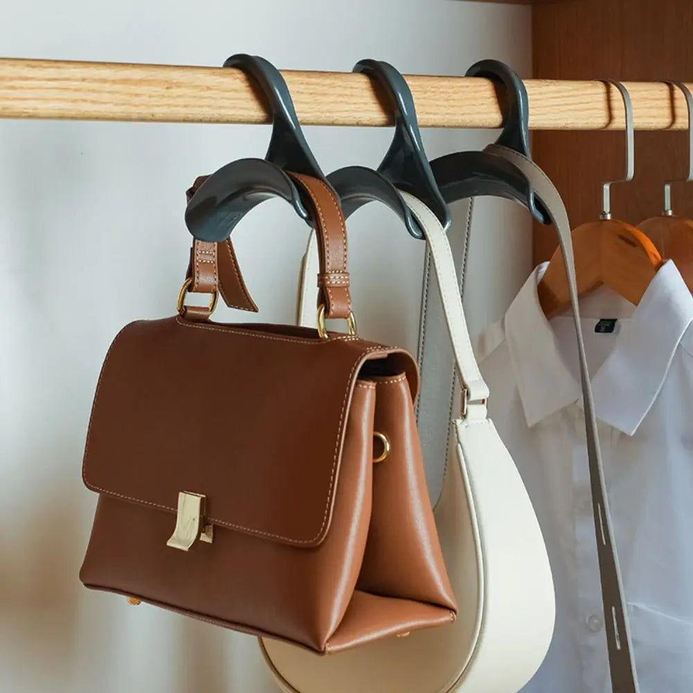 Multifunctional Plastic Hanging Storage Rack Closet Rod Anti-Damage Purse Handbag Hanger Hooks Handbag Organizer Wardrobe