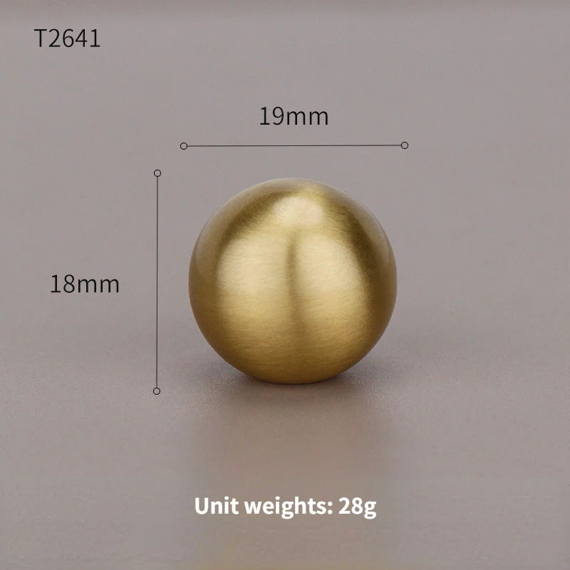 Home Wardrobe Door Pull Round Solid Brass Pulls Antique Cabinet Drawer Small Handles Modern Furniture Handles Single Hole Knobs