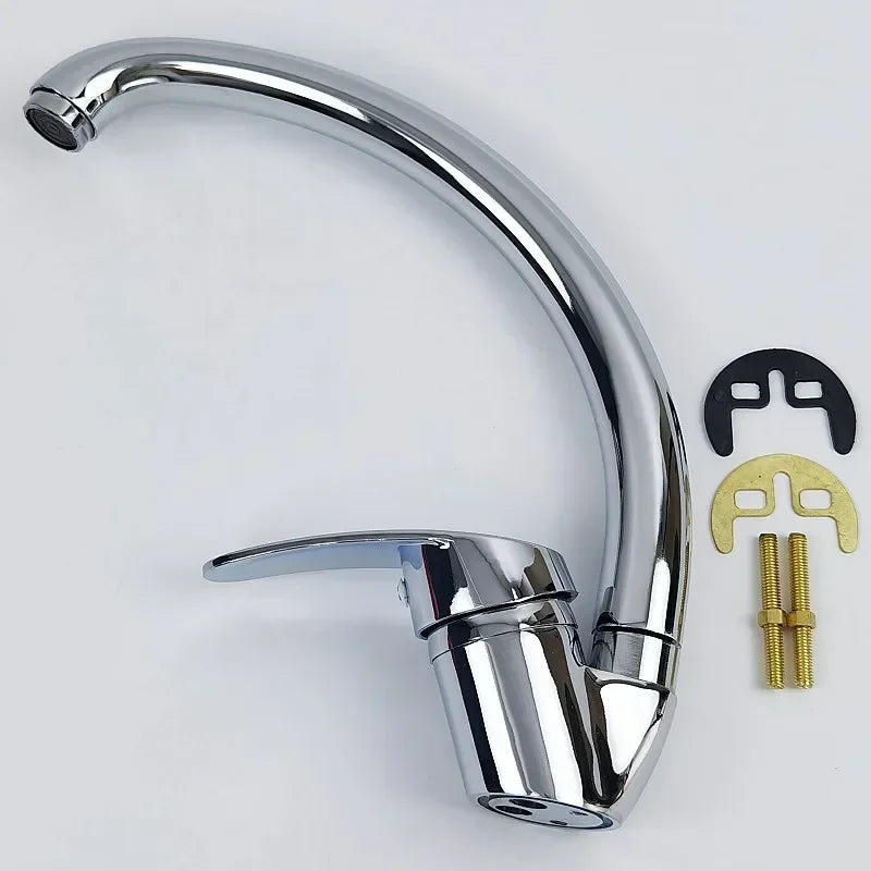 Stainless Steel Sink Faucet Hot and Cold Mixing Tap Kitchen Faucets Household Single Handle Rotation WashBasin Tap Deck Mounted