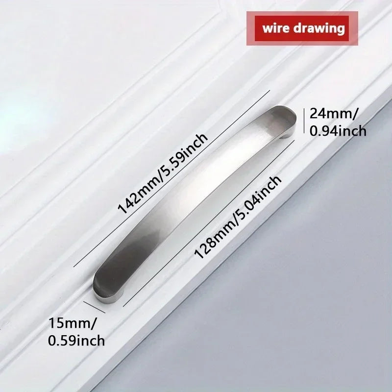 6pc Modern Brushed Aluminum Cabinet Handles, Suitable for cabinets, drawers handles - Upgrade Your Kitchen with Style!