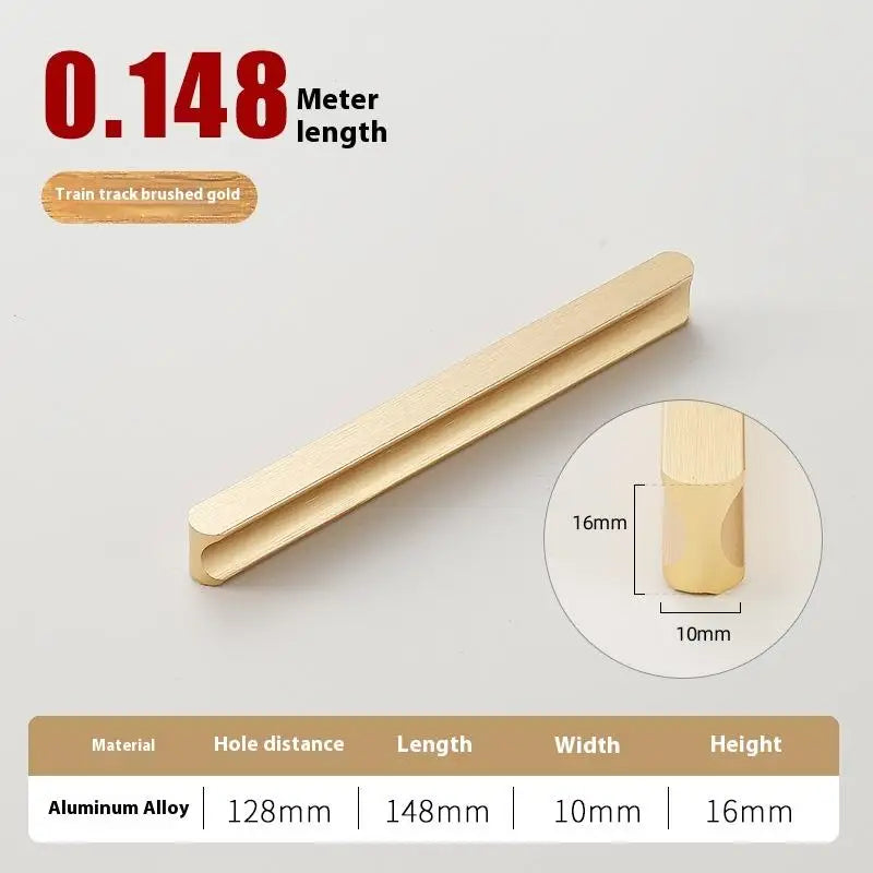 Modern Simple Light Luxury I-Shaped Cabinet Door Handle Extended Round Head Drawer Wardrobe Cabinet Furniture Door Handle