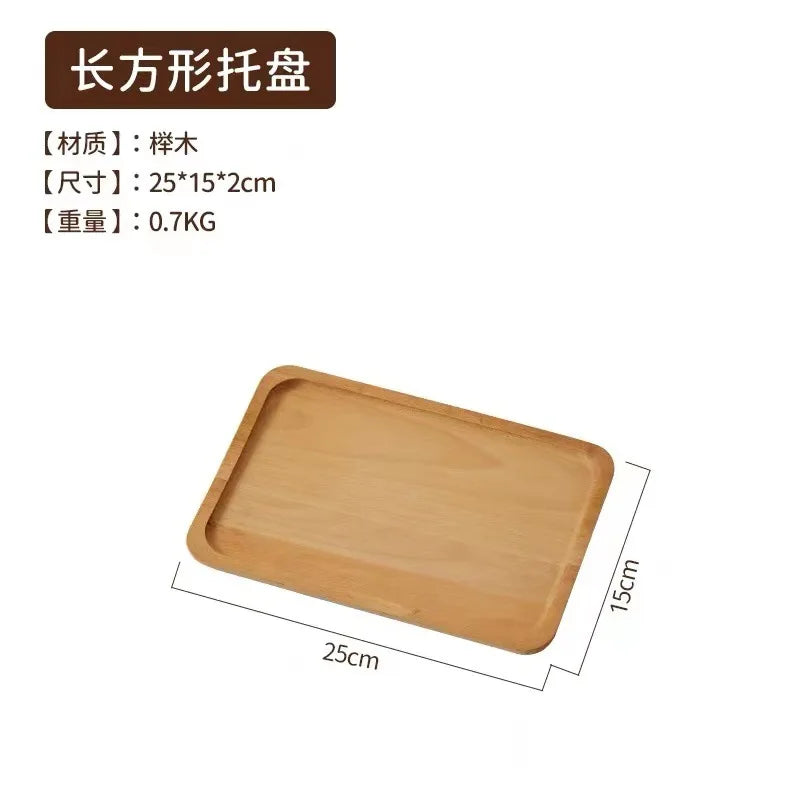 Large round Wooden Food Tray Serving Plate Waterproof l Wood Dert Plate Fruit Tray Wood Crt Decorative Item