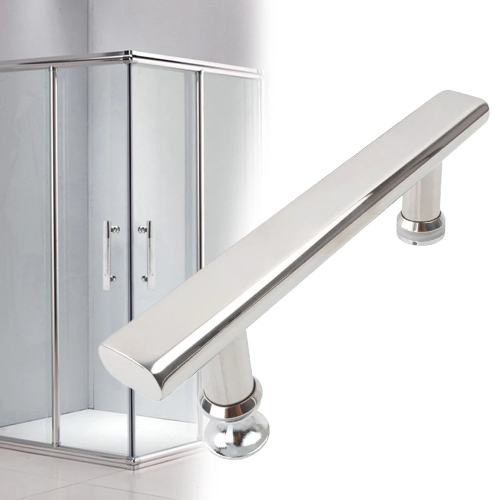 Shower Door Handle Knobs For Glass Sliding Door Bathroom Handrail Grab Bar Stainless Steel Chrome 225mm Replacement Pull Handle