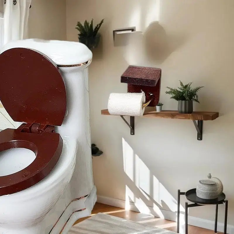 Pretend Bathroom Scene 1:12 Dollhouse Miniature Furniture Accessories: Paper Towel Holder and Toilet Paper Model Toys.