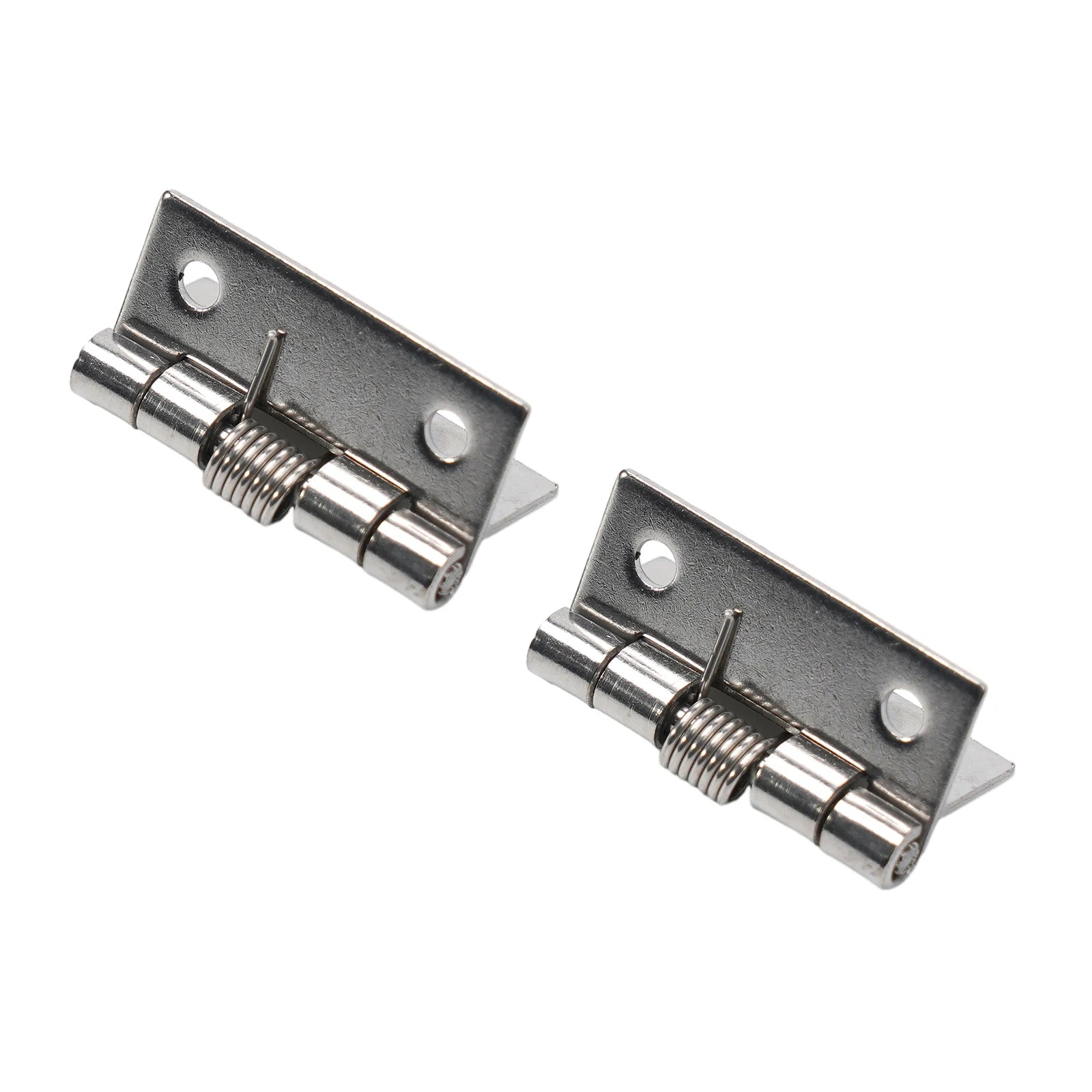 2pcs 1/1.5/2/3Inch Silver Spring Door Hinge Stainless Steel Self Closing Design Windows Cabinets Boxes Household Hardware