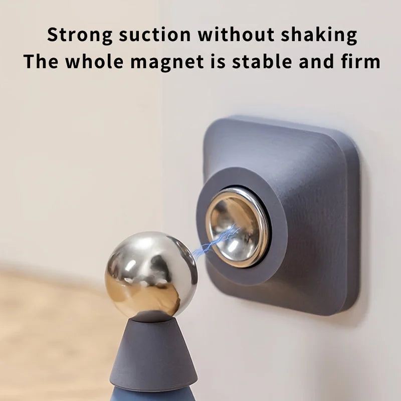 Door stopper without punching holes, anti-collision door fixed, household strong magnetic silent door, ground suction