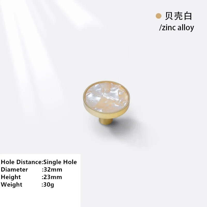 Handles Drawer Cabinet Furniture Kitchen Handles for Cabinet Knob Door Drawer Furniture Kitchen Knob Brass Polychrome Shell