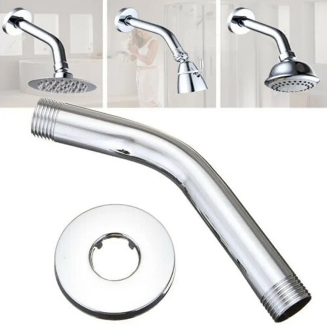 Bathroom Rainfall Shower Head Silver Chrome Water Saving Extension Shower Arm Bathroom Accessories Faucet Replacement