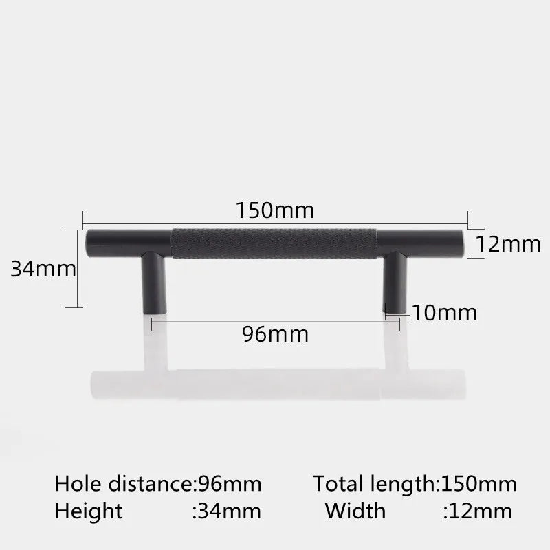 KK&FING Round Rod Knurled Carved Aluminum Alloy Furniture Door Handle Cupboard Wardrobe Door Pulls Cabinet Drawer Knobs Hardware