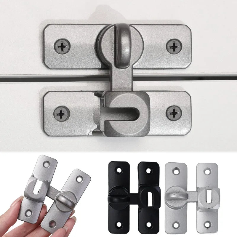 1/5x Alloy Right Angle Door Lock 90 180 Degree Gate Lock Sliding Door Latch Window Drawers Cabinet Gate Buckles Home Hardware