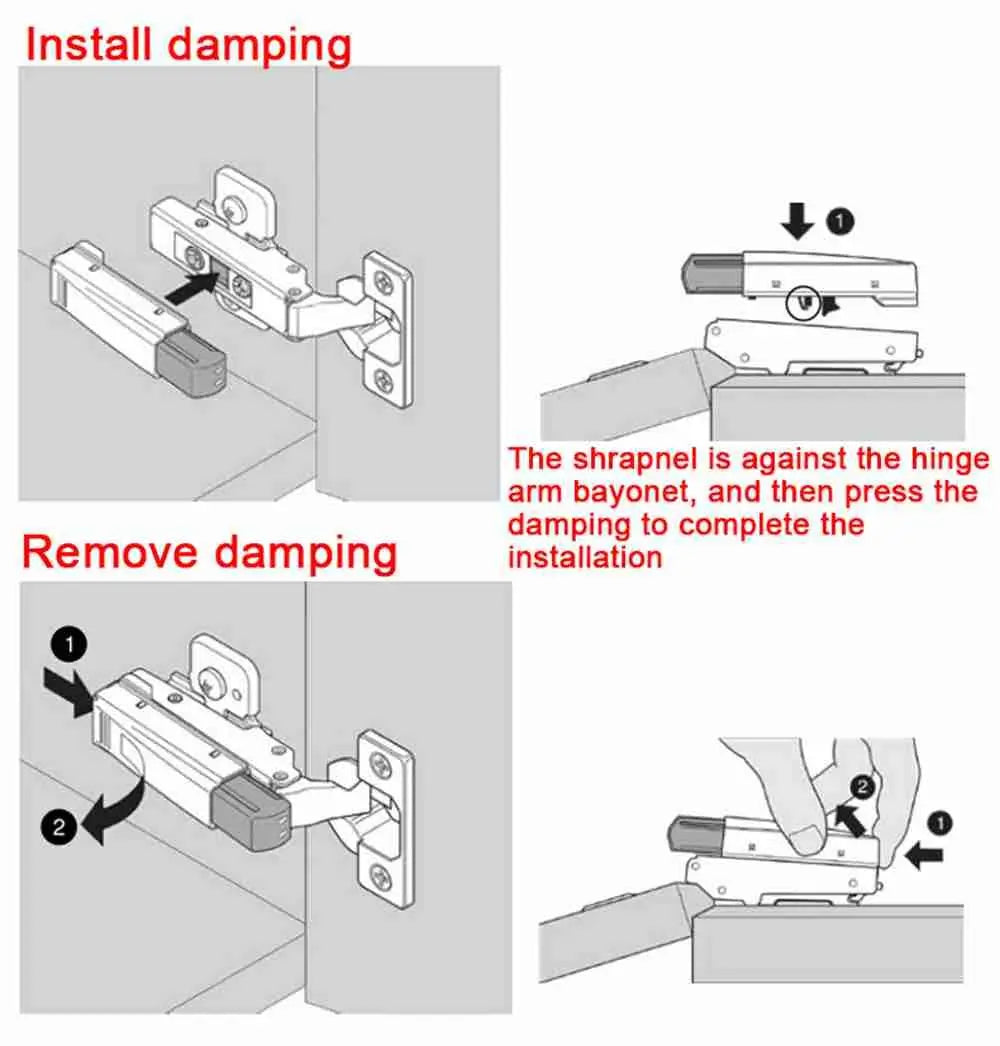 Stainless Steel Cabinet Door Hinges Adjustable Damper Buffer Soft Close Quiet Wardrobe Door Concealed Hinges Furniture Hardware