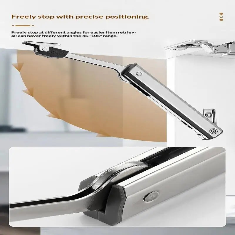 Kitchen Cabinet Hydraulic Hinge Heavy Duty Adjustable Door Support Soft Close Lift Up Randomly Stop