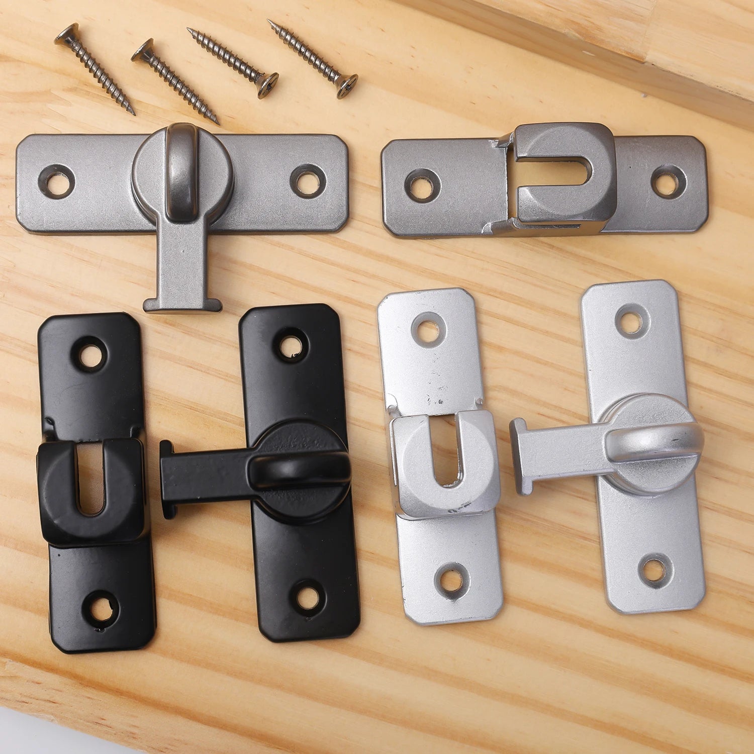 90 Degree Window Drawers Cabinet Locks Stainless Steel Hook Latch Barn Door Latch Bolt Hooks Sliding Gate Buckles Hardware