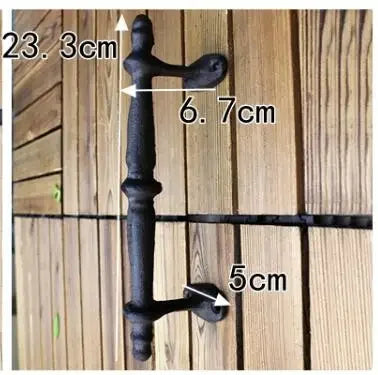 Retro Nostalgic Old Fashioned Cast Iron Handle Wardrobe Simple Door Handle Large Wooden Door Pull Rod Handle 30.5x5.2cm