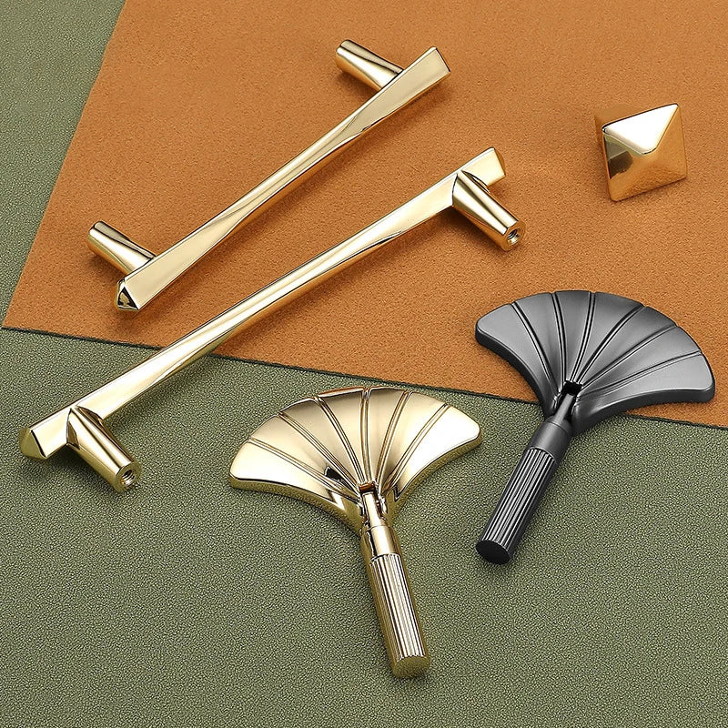 Modern High-end Cabinet Door Handle Cabinet, Kitchen Cabinet, Personalized Light Luxury Fan-shaped Wardrobe, Drawer Handle Knobs