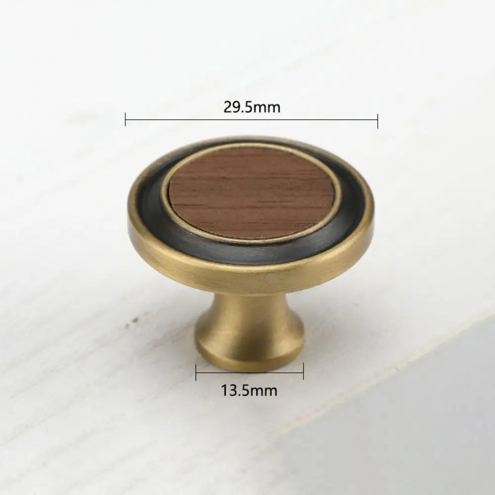 Brass Brass Cabinet Handles Walnut Vintage Design Walnut Knobs European Style Wooden American Retro Knobs Kitchen Cupboard