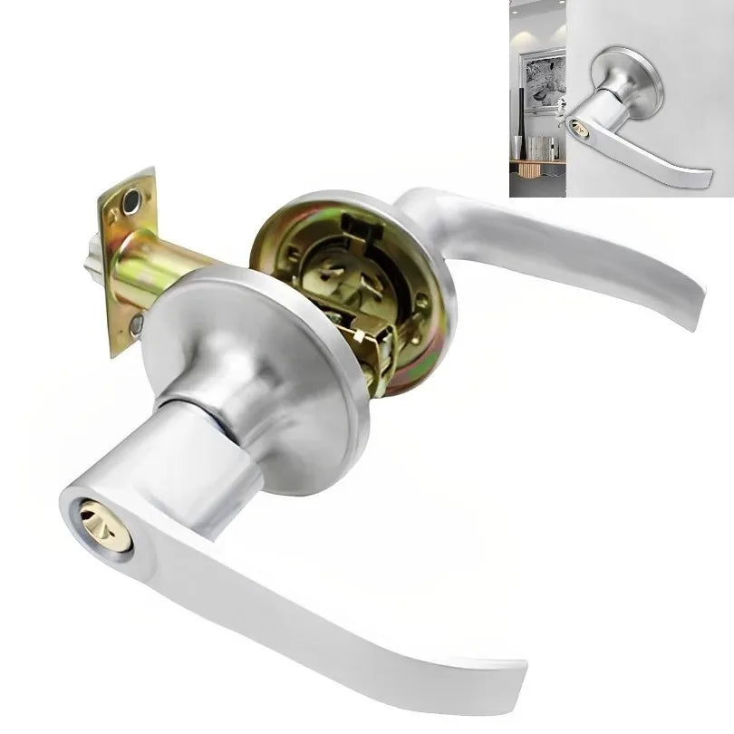 Door Handle Lock Round Entry Security Privacy Sliding Front Doors Entrance Keyed Locks for Bedroom Living Room Household
