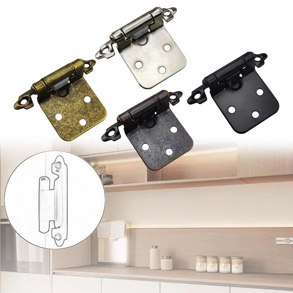 10Pcs Closing Hinges Cupboard Hinges Furniture Hardware Accessories Spring Hinges Easy to Install Cabinet Door Hinges