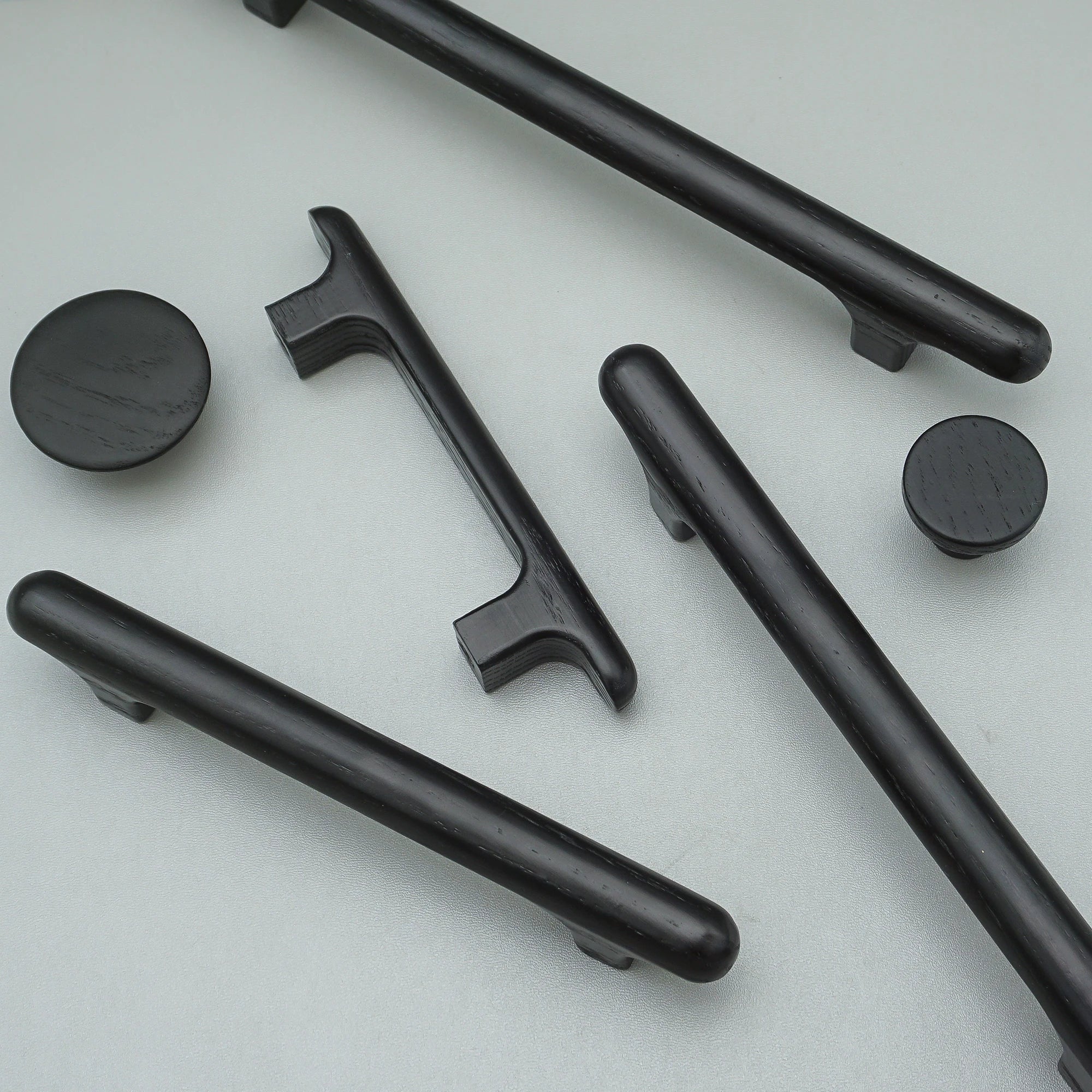 Solid Wood Cabinet Handles Modern Drawer Knobs Black Wardrobe Pulls Walnut Oak Cupboard Door Handle Furniture Hardware 320mm