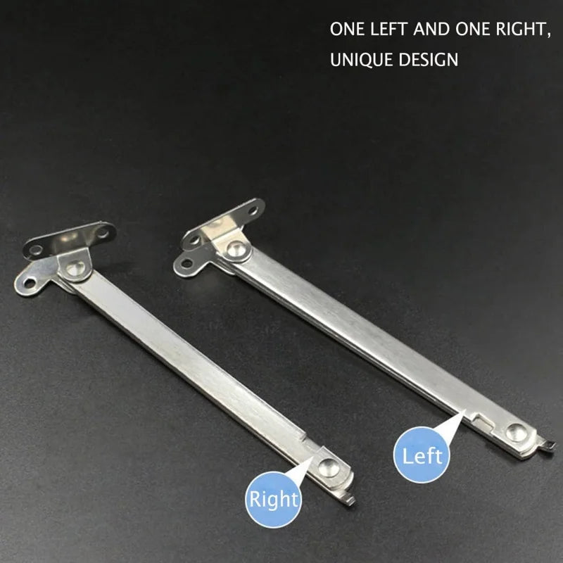 2Pcs/Set Stainless Steel Cabinet Cupboard Furniture Doors Close Lift Up Stay Hinge Lid Support Hinges Kitchen Door Soft Closer
