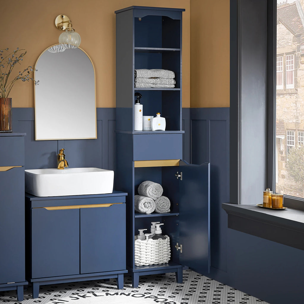 SoBuy BZR112 High wardrobe bathroom wardrobe bathroom wardrobe narrow bathroom shelf bathroom wardrobe bathroom furniture BHT approx. 35x170x30