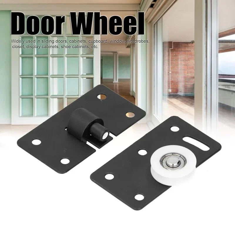 2 Set Wardrobe Sliding Door Roller Cabinet Pulley Cupboard Casters Closet Sliding Doors Wheel Aluminum Rail Runners Hardware