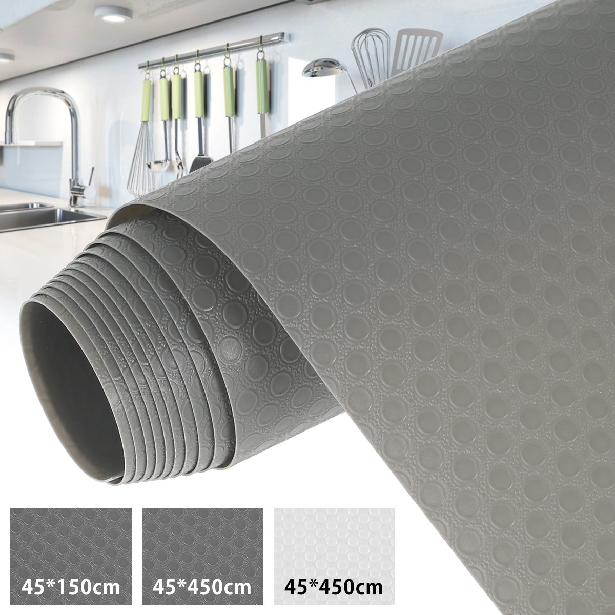 45*150/450CM Drawer Mat Cabinet Shelf Liners Non Slip Waterproof Closet Placemat Table Pad Tablecloth Thickened Oil Kitchen Mats