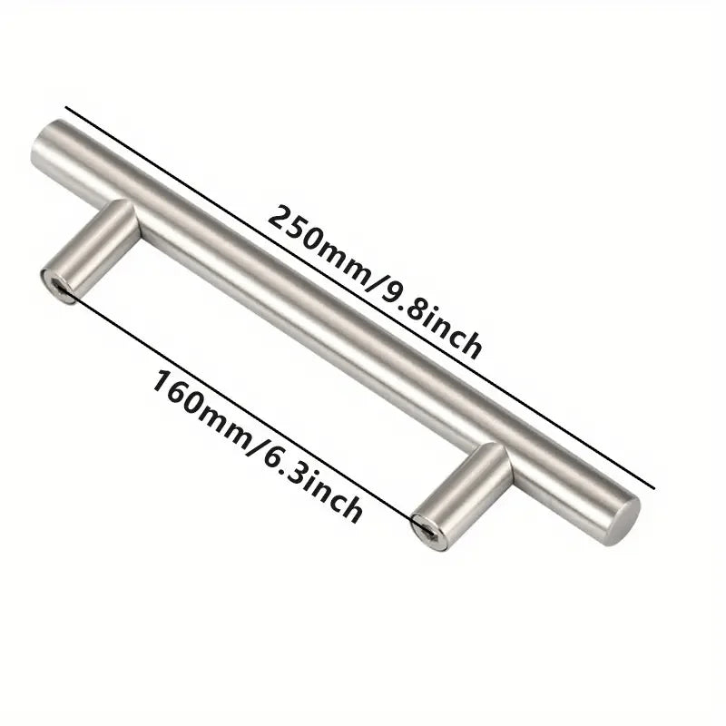 12 Pcs Modern Stainless Steel Cabinet Pulls Modern Arch Design Brushed Metal Furniture Drawer Pull Hardware Pulls Bar Handle