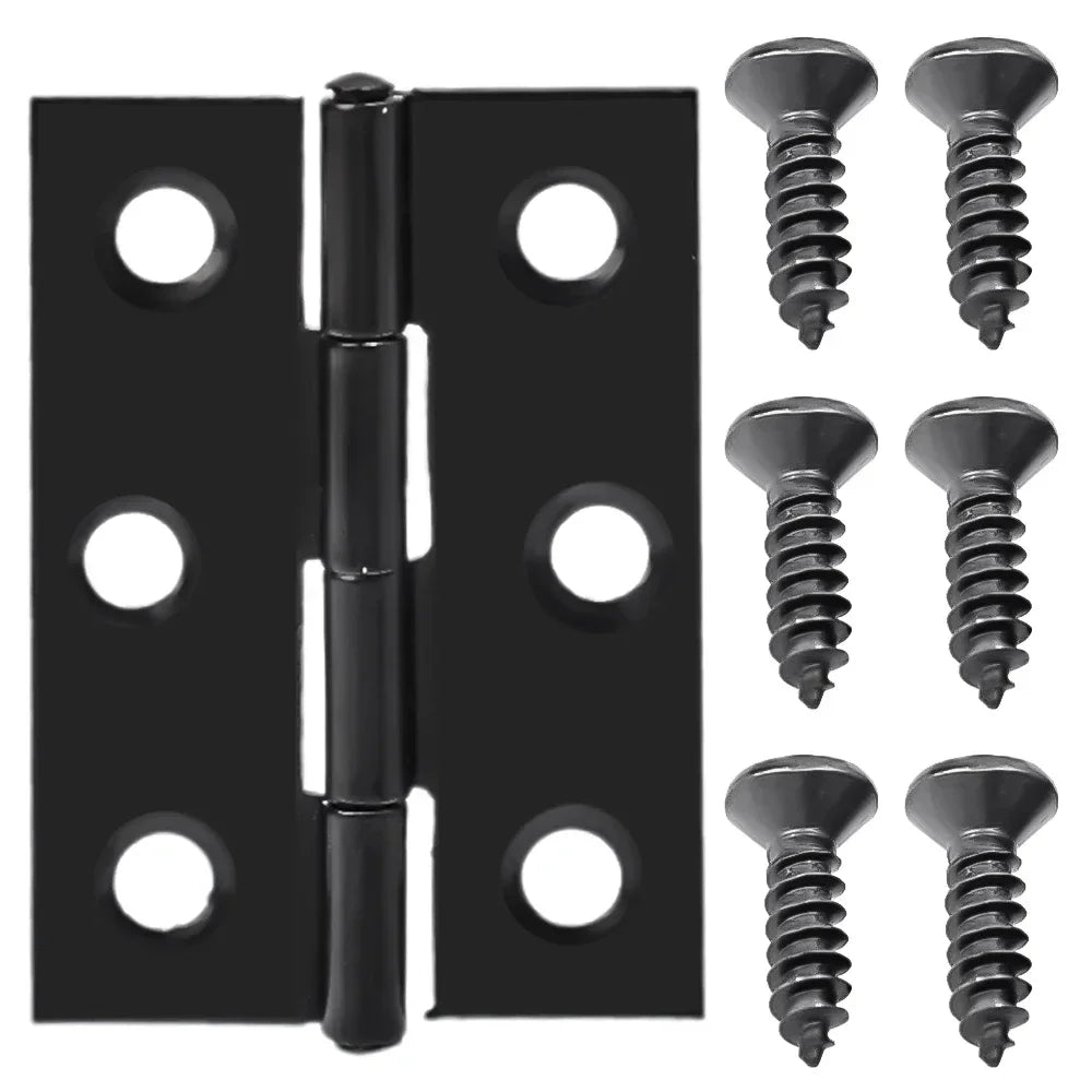 2 Inch Stainless Steel Folding Door Hinges with Screws Cabinet Doors Windows Wooden Box Flat Hinge Home Furniture Hardware