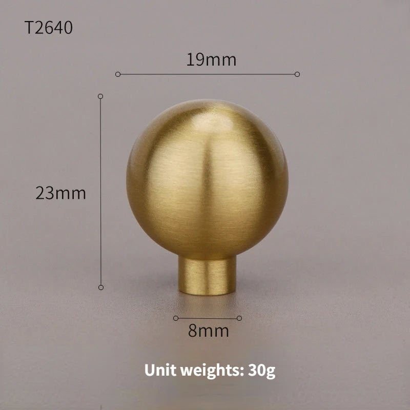 Home Wardrobe Door Pull Round Solid Brass Pulls Antique Cabinet Drawer Small Handles Modern Furniture Handles Single Hole Knobs