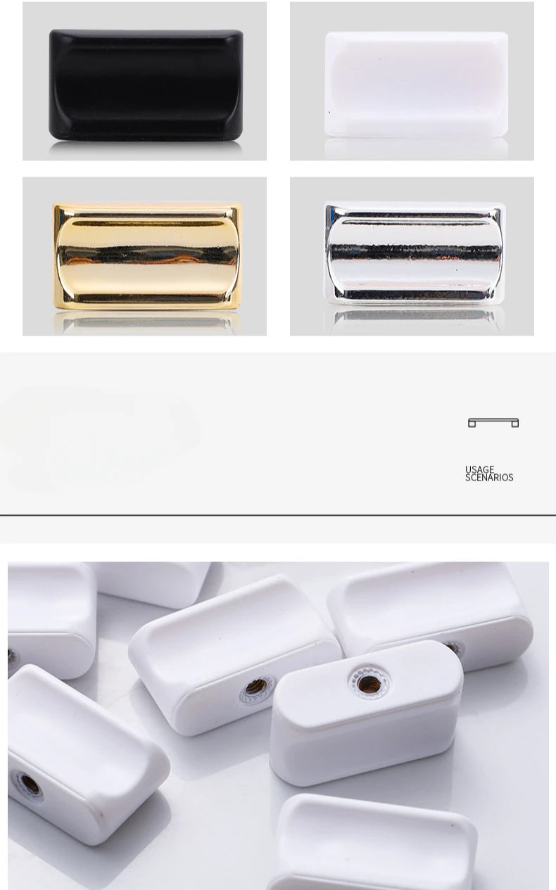 Modern Simple Kithcne Cabinet Door Handles Drawer American Wardrobe Black ABS Knobs and Handles for Furniture Single Hole